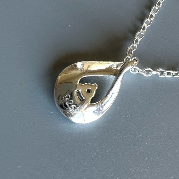 Teardrop Sterling Silver Necklace with Stones - Picture 8 of 10